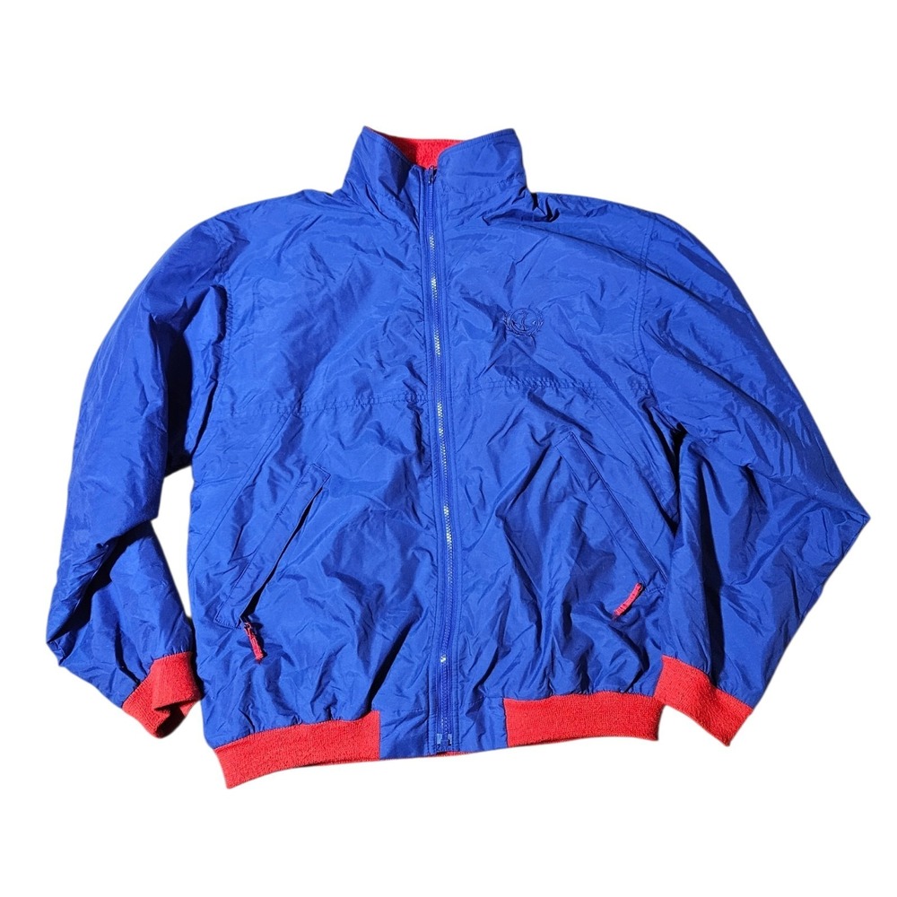 Vintage Boat/U.S. Sailing Bomber Windbreaker Jacket Mens M Full Zip Fleece Lined - Picture 2 of 9